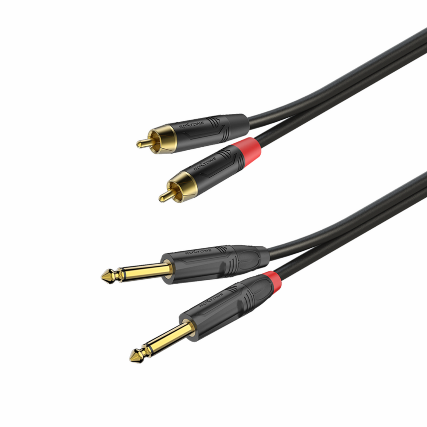 RoxTone GPTC200 – 2RCA to 2JK Cable Gold
