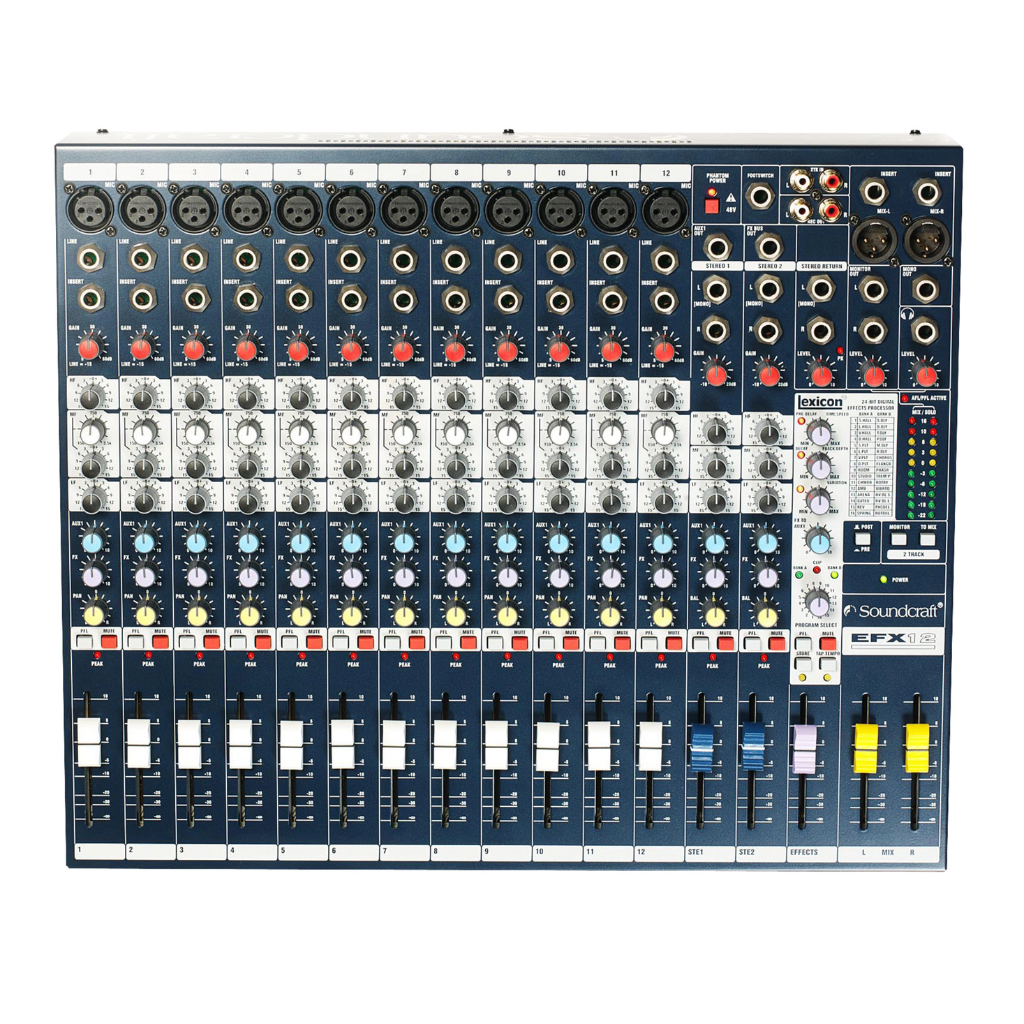 Soundcraft EFX12 12-Channel Analog Mixer with Lexicon FX.