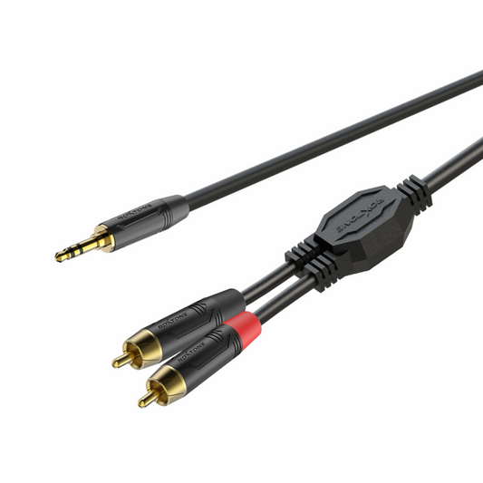 RoxTone GPTC140 – Jk 3.5mm to 2RCA 3M Cable Gold