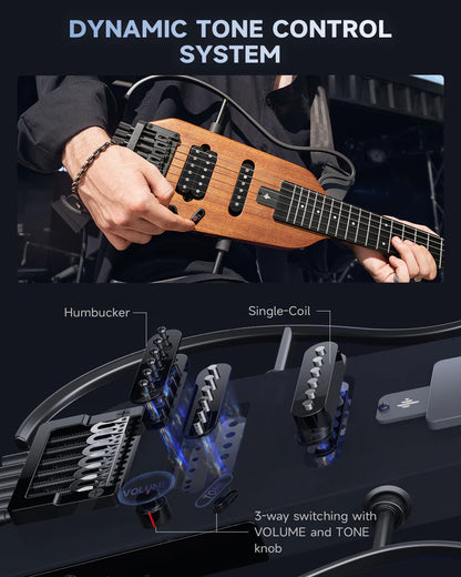 Donner HUSH-X Electric Guitar Kit for Travel