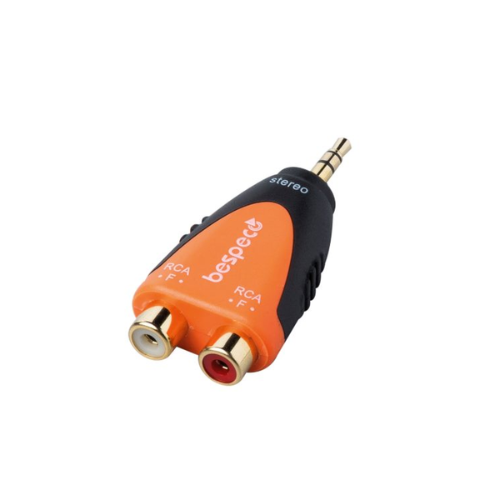 Bespeco SLAD380 - 3.5 mm stereo jack plug to 2 RCA (female) socket