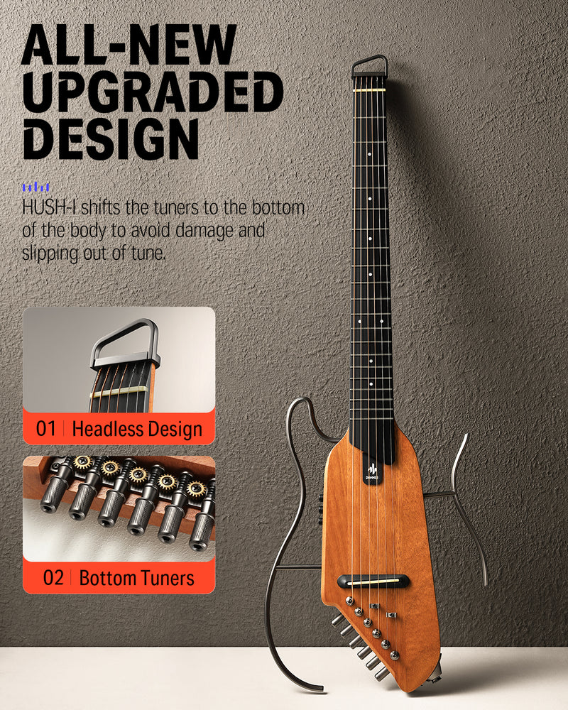 Donner HUSH-I Acoustic-Electric Guitar Kit for Travel Silent Practice