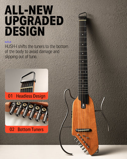 Donner HUSH-I Acoustic-Electric Guitar Kit for Travel Silent Practice