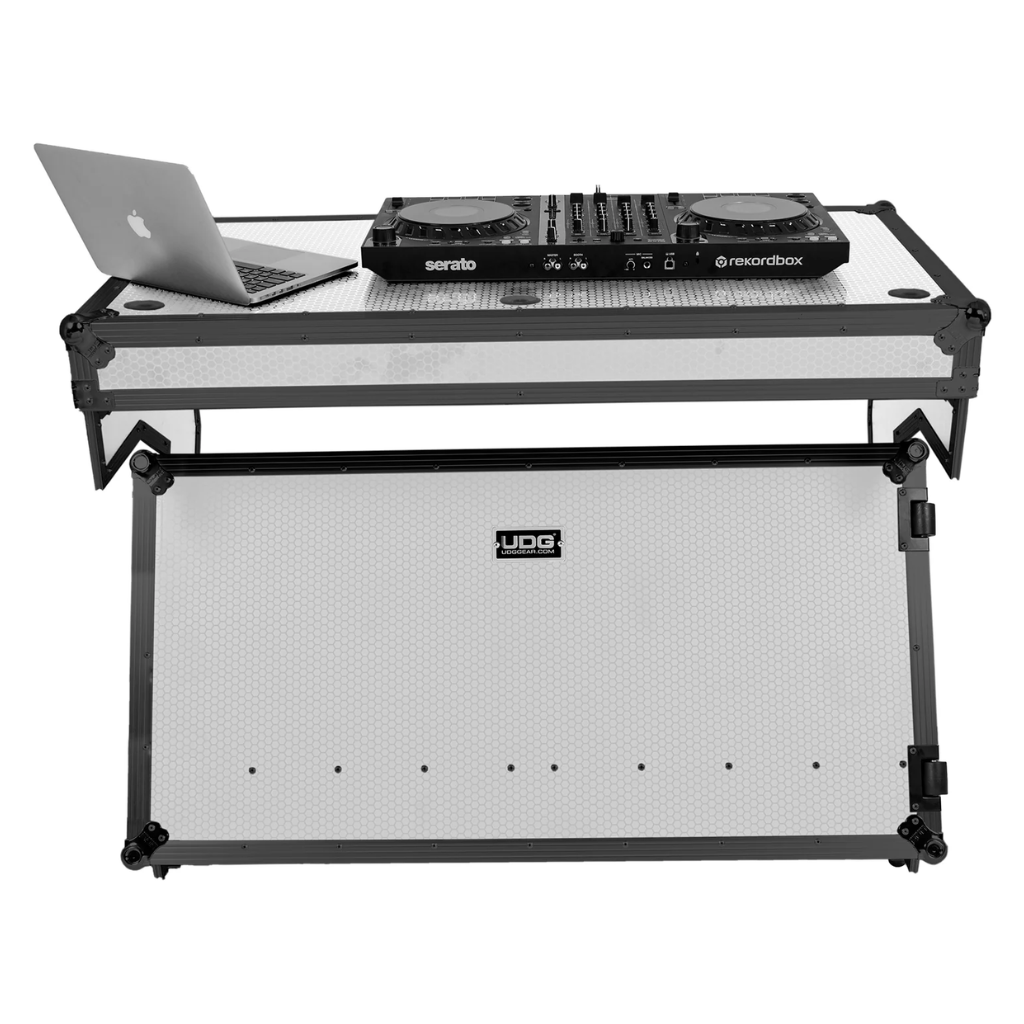 UDG U91072WH - Ultimate Flight Case Portable Z-Style DJ Table White Plus (Wheels)
