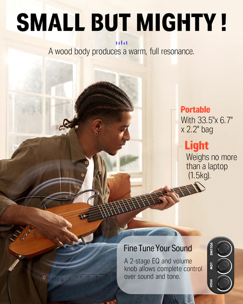 Donner HUSH-I Acoustic-Electric Guitar Kit for Travel Silent Practice