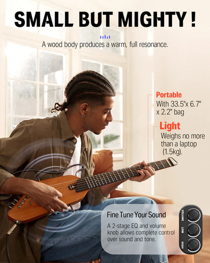 Donner HUSH-I Acoustic-Electric Guitar Kit for Travel Silent Practice