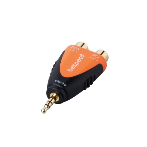 Bespeco SLAD380 - 3.5 mm stereo jack plug to 2 RCA (female) socket