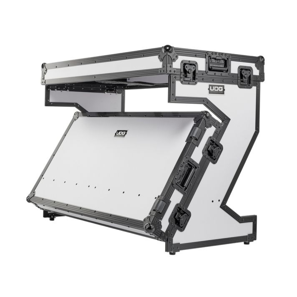 UDG U91072WH - Ultimate Flight Case Portable Z-Style DJ Table White Plus (Wheels)