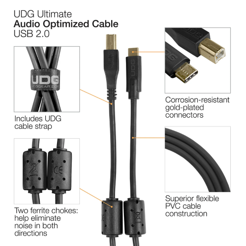 U96001 - UDG Ultimate Audio Cable USB 2.0 C-B Straight 1.5