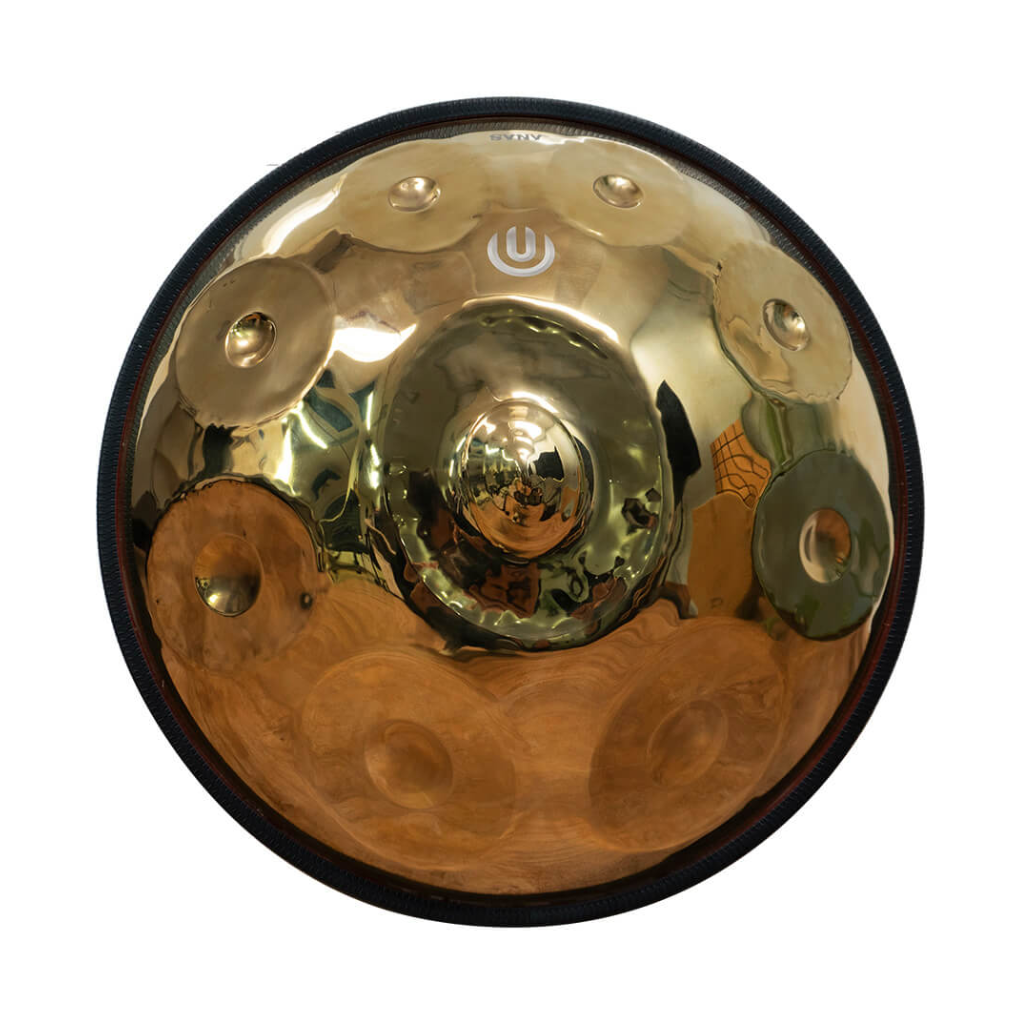 Anas Handpan H-Series D-Minor Scale, Gold Finish, Includes Deluxe Gig Bag