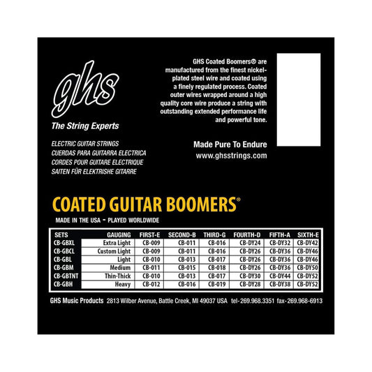 GHS CB-GBM Medium Coated Boomers 11-50 Electric Guitar Strings (Copy)