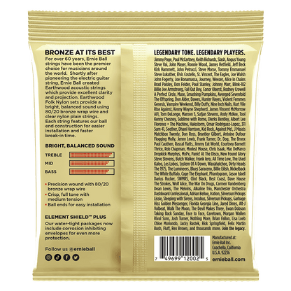 Ernie Ball - Medium Earthwood 80/20 Bronze Acoustic Guitar Strings 13-56 Gauge
