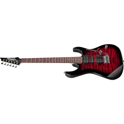 Ibanez GRX70QA TRB 6 String Solid Body Electric Guitar - Transparent Red Burst