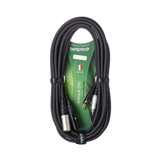 Bespeco EAY2X2R 2 RCA to 2 XLR Male Audio Cable