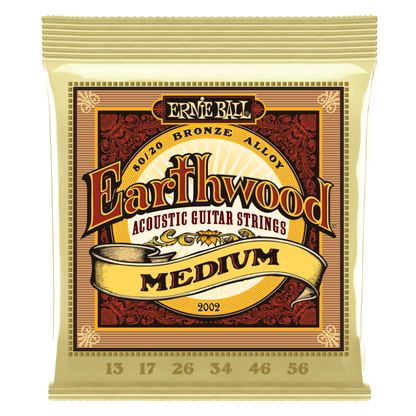 Ernie Ball - Medium Earthwood 80/20 Bronze Acoustic Guitar Strings 13-56 Gauge