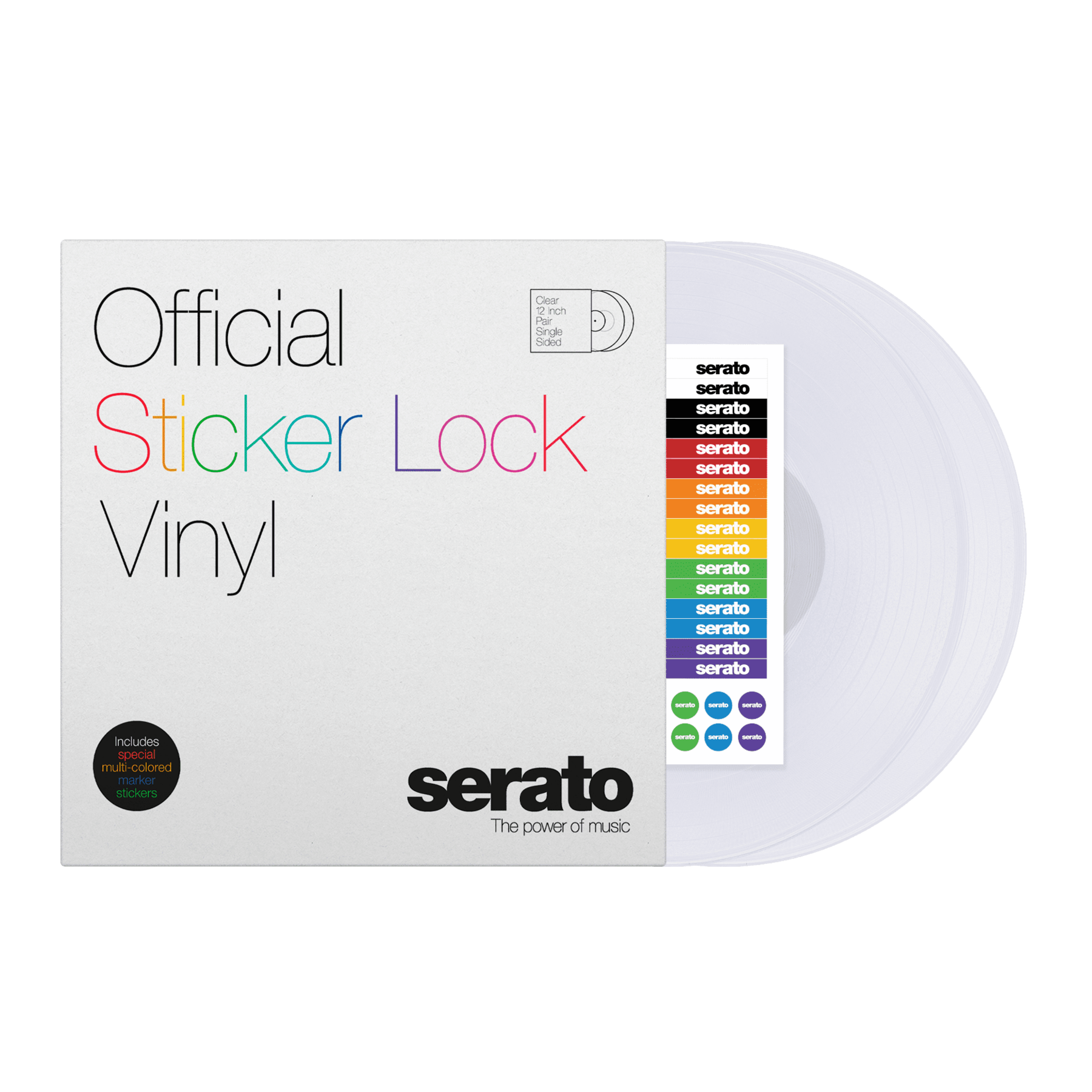 Serato Sticker Lock Vinyl 12″ Control Vinyl (Pair) – SCV-PS-SL-BM