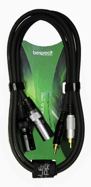 Bespeco EAY2X2R 2 RCA to 2 XLR Male Audio Cable