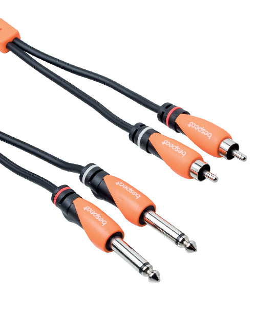 Bespeco SILOS two 6.3mm Jack to two RCA Audio Cable